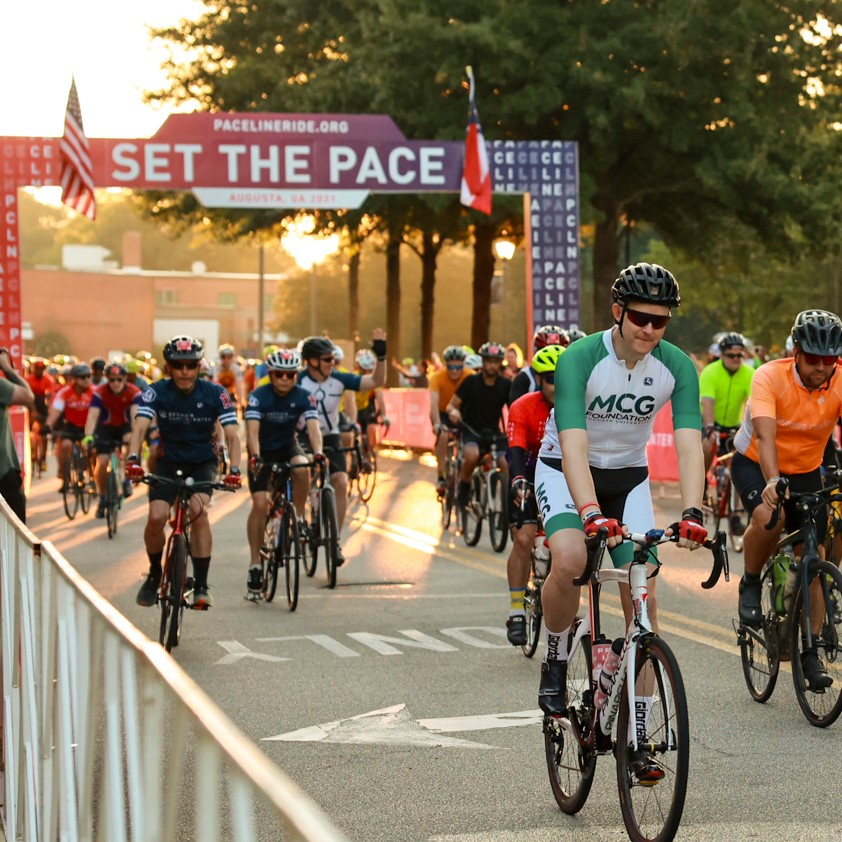 Group of people riding bicycles