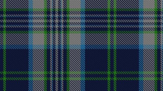 a plaid tartan pattern, featuring blue, grey and green colors