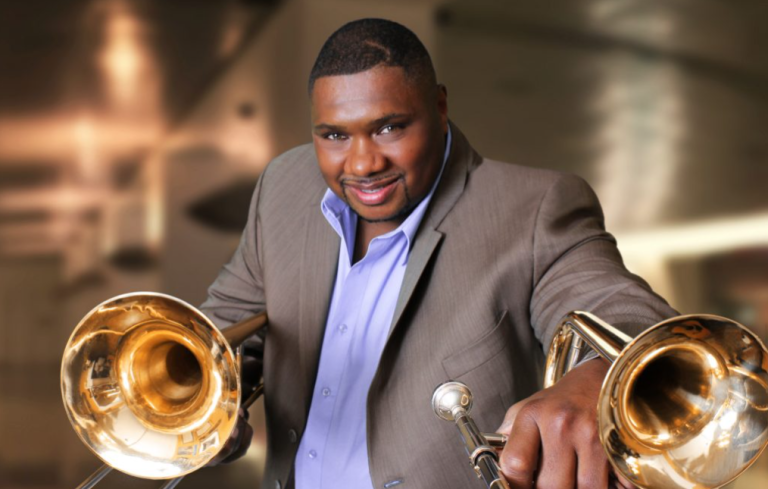 man with trombones