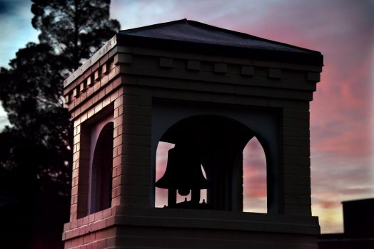 sunrise over bell tower