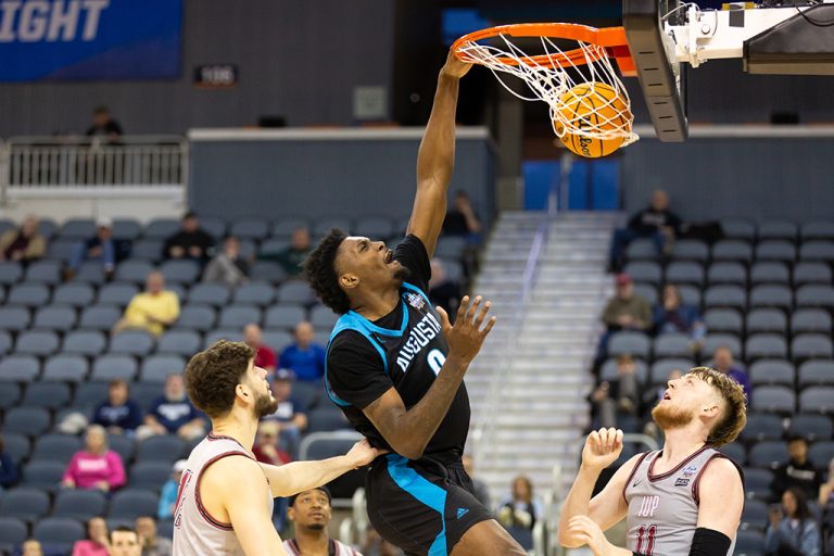 Men playing basketball