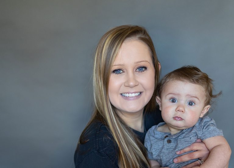 woman holding baby