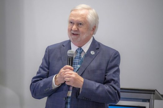 People speak at town hall event