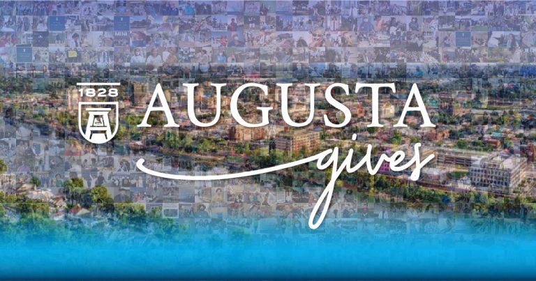 words over photo collage that reads "Augusta Gives"