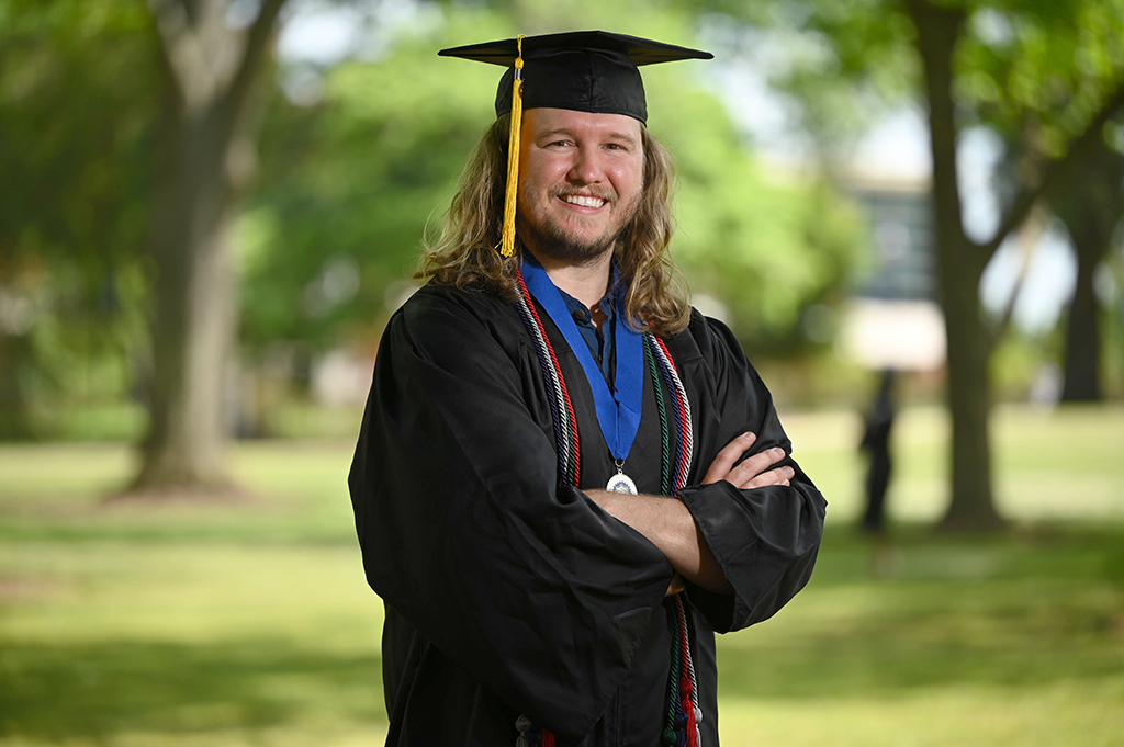 Man in cap and gown