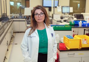 woman in lab