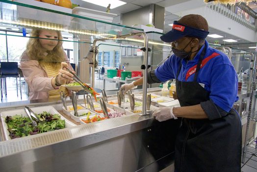 Women at salad bar