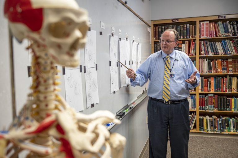 Professor teaching a class.