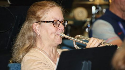 woman playing trumpet