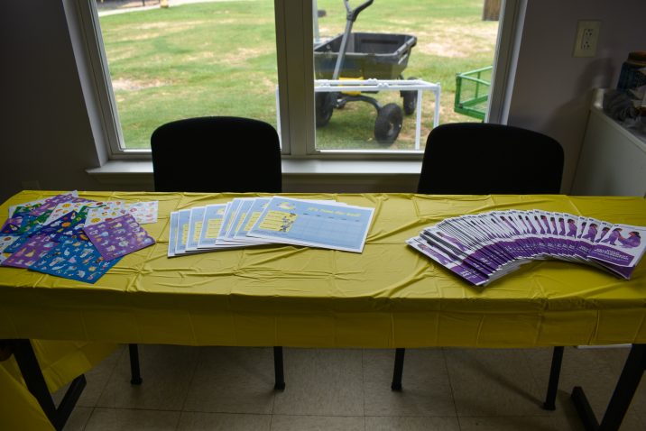 handouts on a table