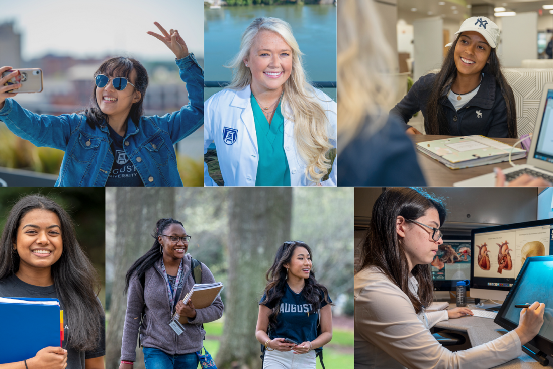 collage of women on Augusta University's campuses