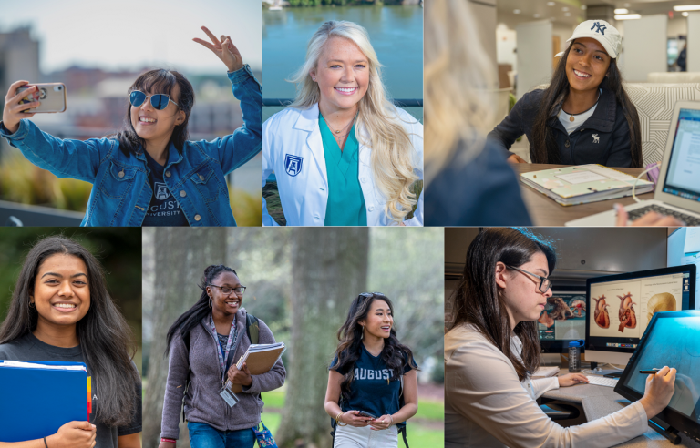 collage of women on Augusta University's campuses