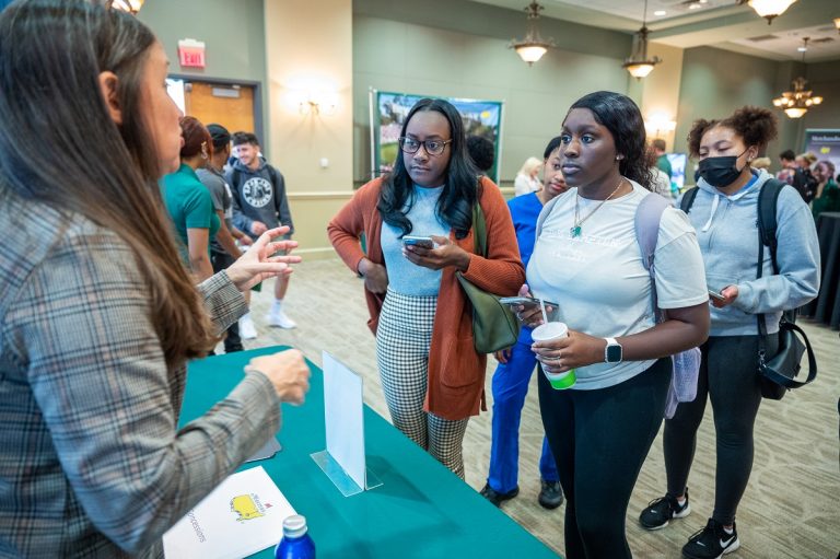 students at job fair
