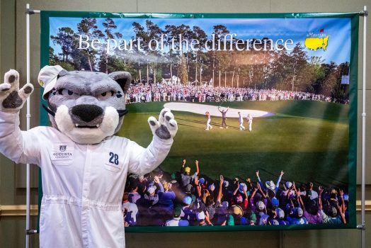 Jaguar mascot posing