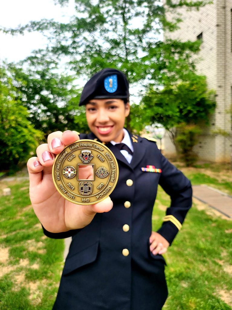 Cristina Lukas receives commander coin