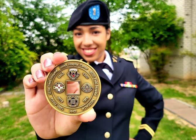 Cristina Lukas receives commander coin