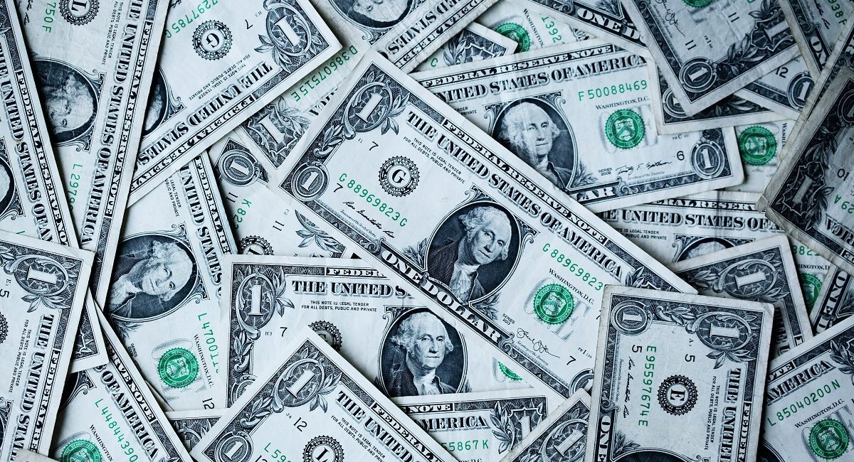 U.S. dollars lying on a table