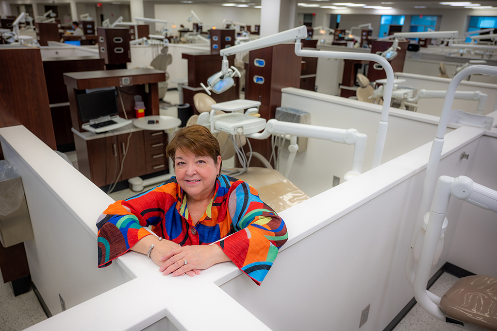 Woman in a dental clinic setting