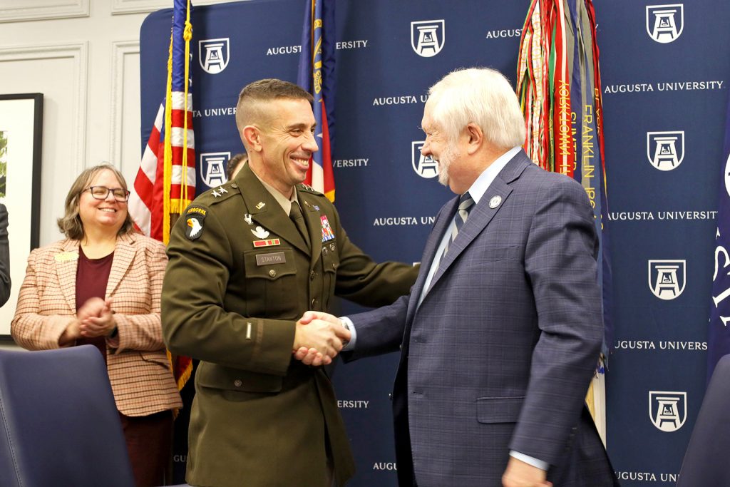 Two men shaking hands