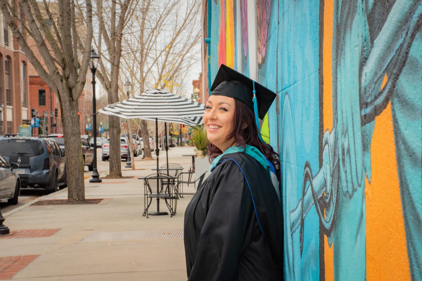Graduate standing downtown