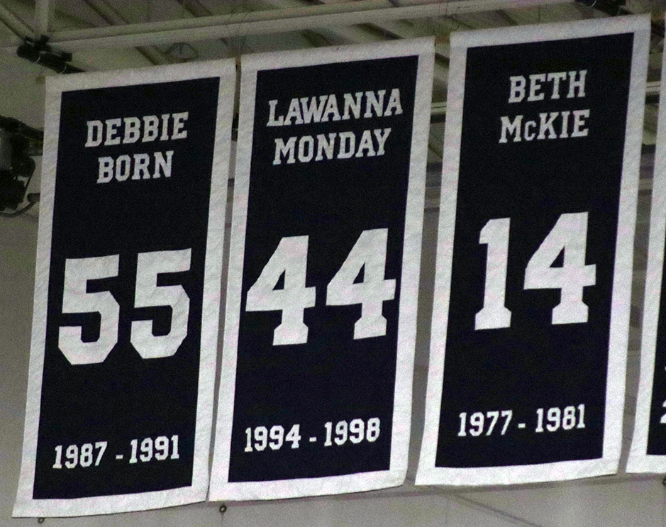 Athletic banners hanging