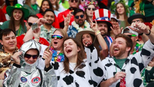 People in costumes in crowd