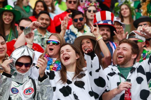 People in costumes in crowd