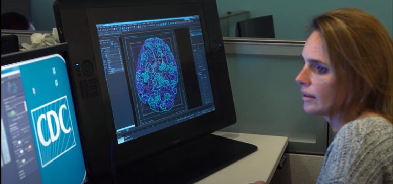 woman working at a computer