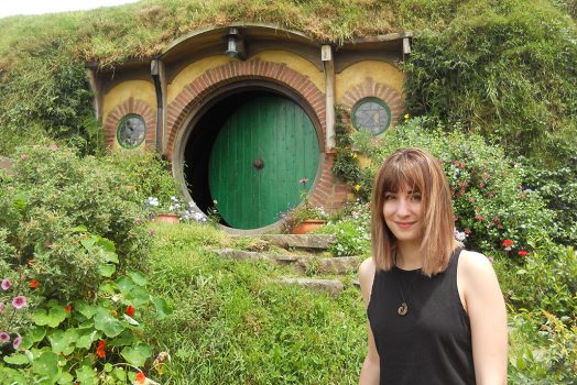 Girl in garden smiling