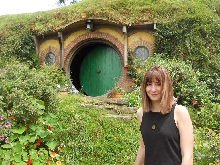 Girl in garden smiling