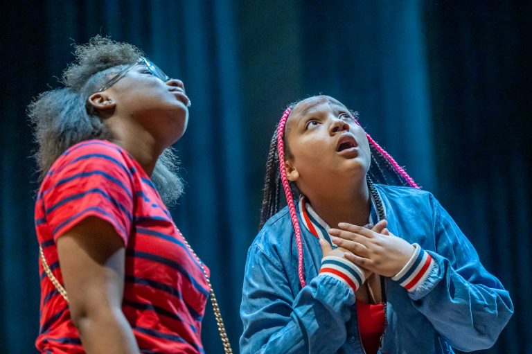 Two children on stage