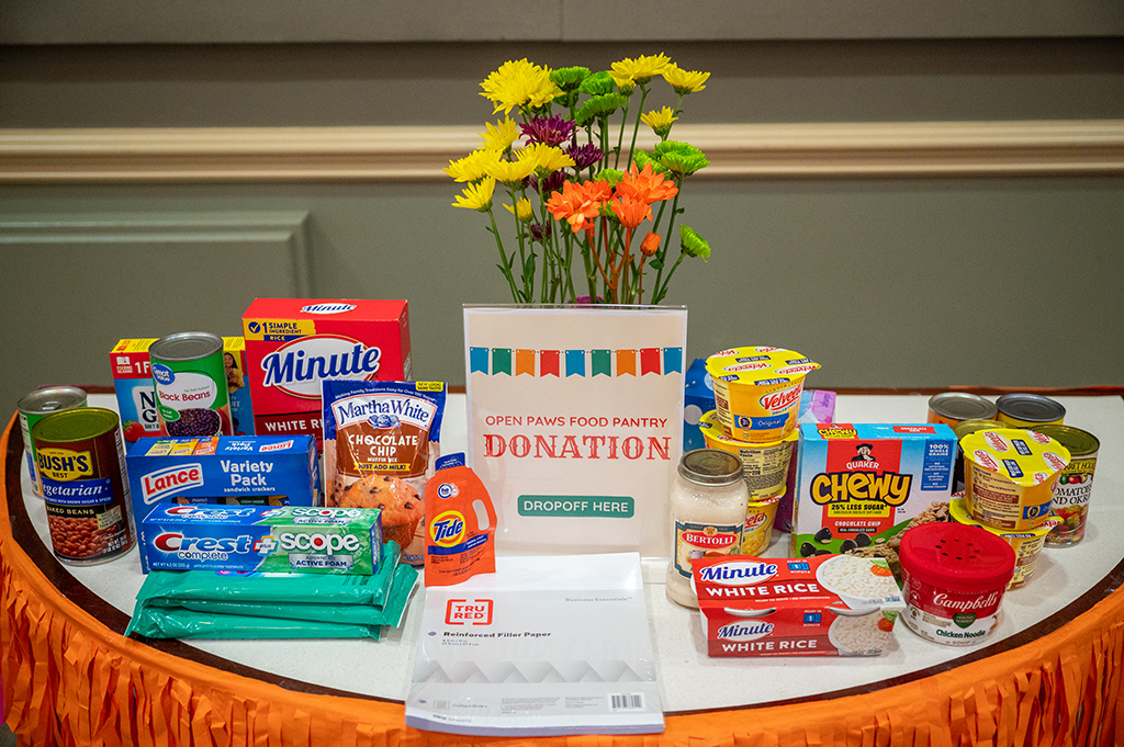 Table of donated food