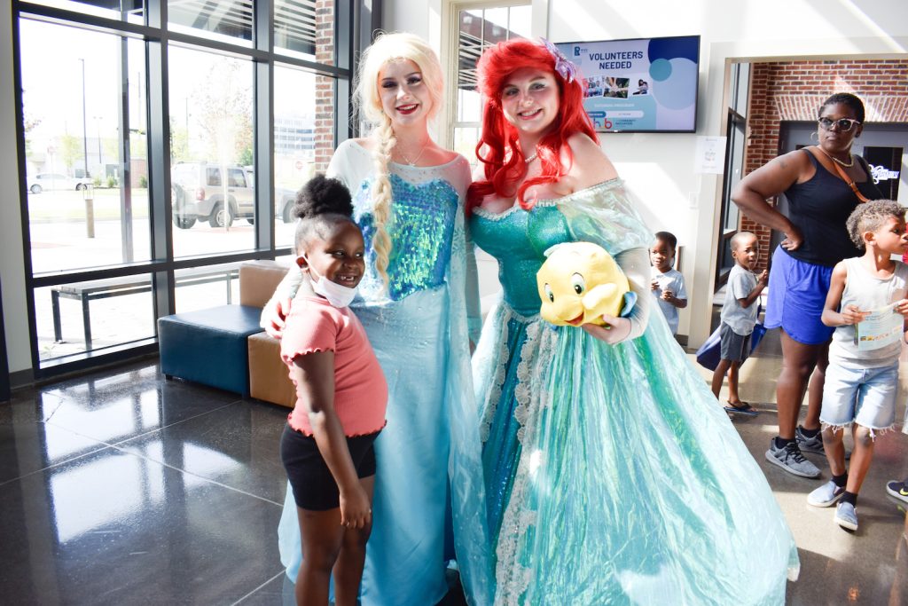 Disney princesses with kids.