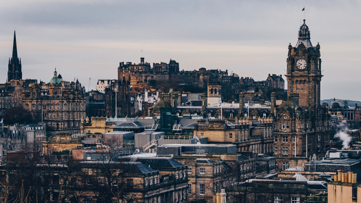 Cityscape of Edinburgh, Scotland.