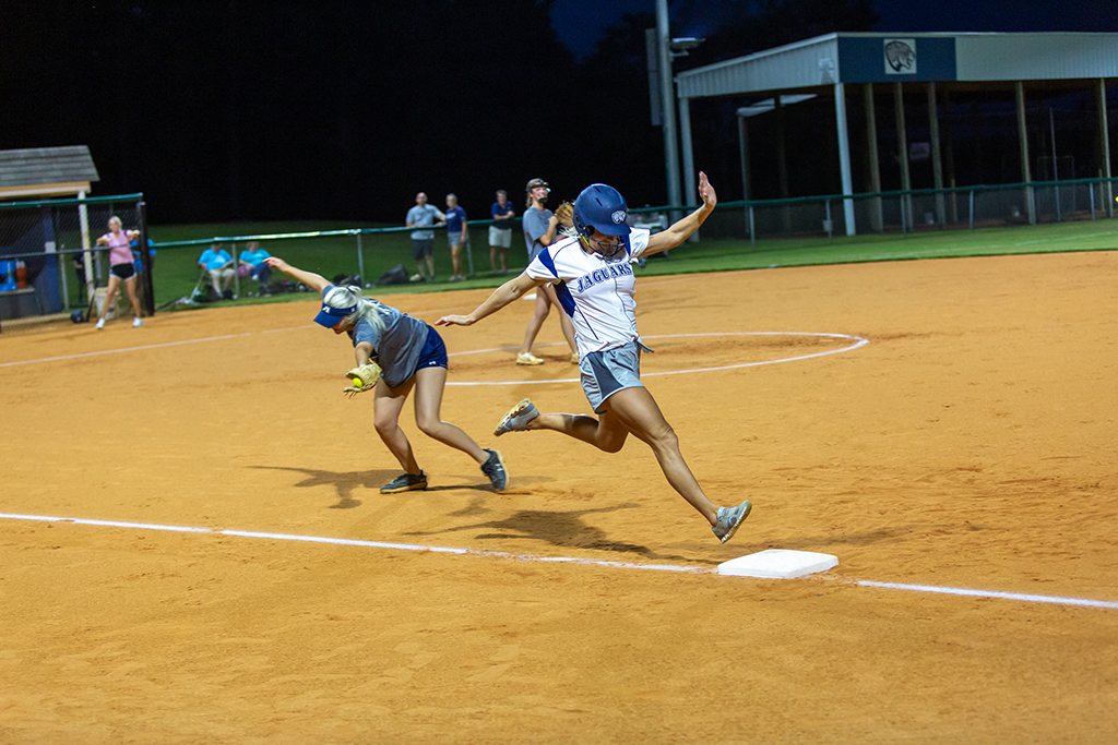 Women playing softball
