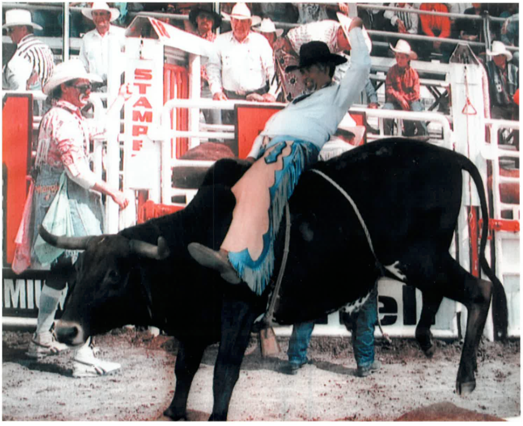 “Cowboy Mike” Searles at the Stampede Rodeo.