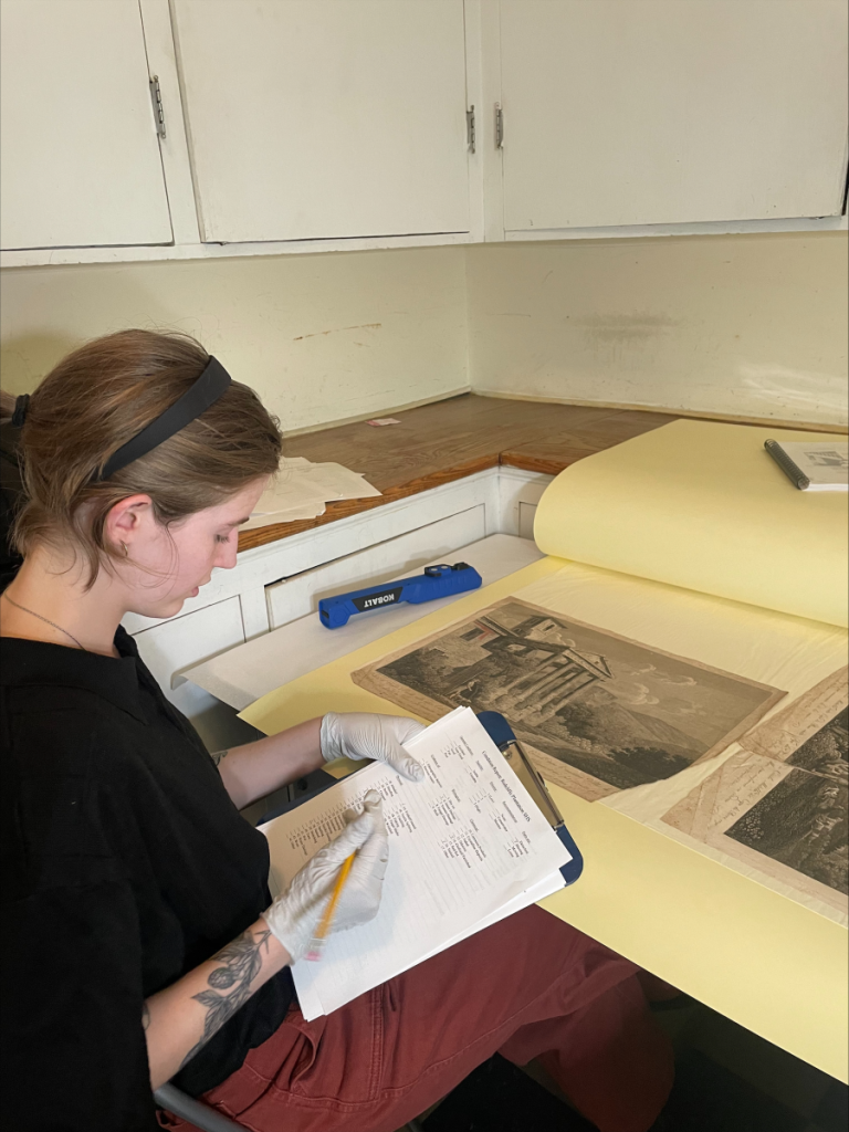 Woman working in a museum