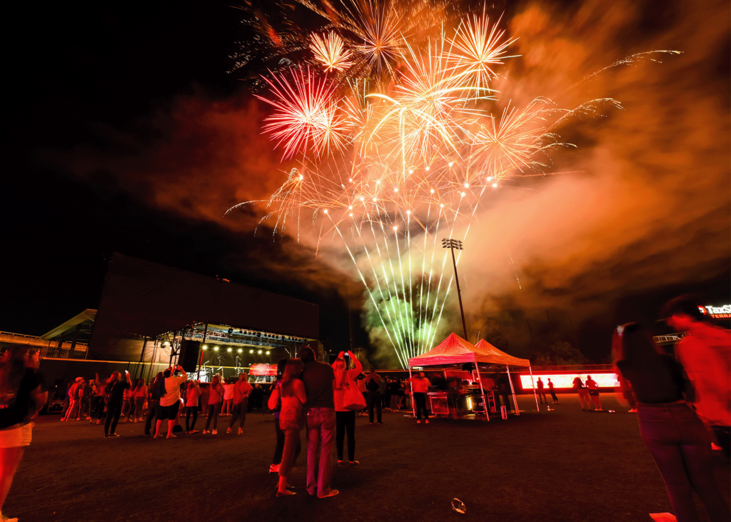 Fireworks at festival.