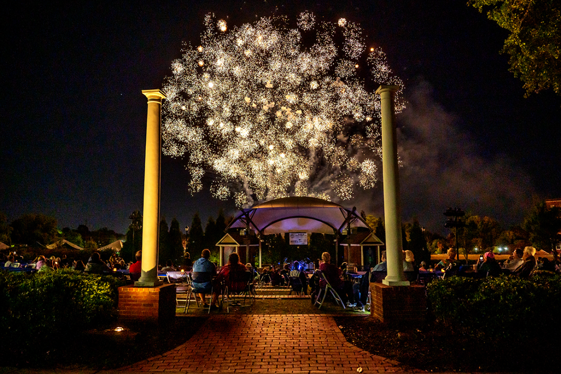 Fireworks during the 2022 Brew N Que on Augusta University's Summerville Campus