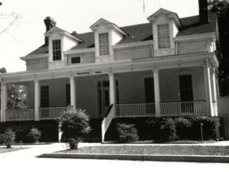 Black and white photo of Bellevue Hall on Augusta University's Summerville Campus