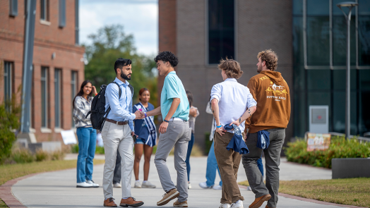 Students walking on the Health Sciences Campus at Augusta University