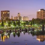 City of Augusta skyline with the marina in the foreground