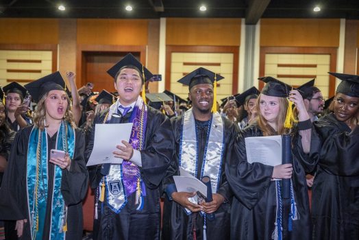 students celebrate graduation