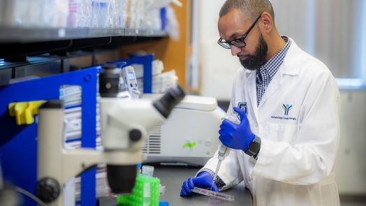 Researcher in lab