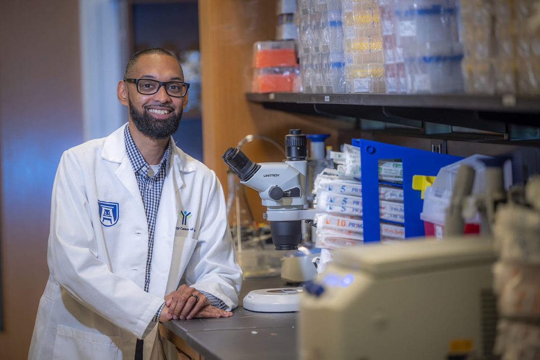 Researcher in lab