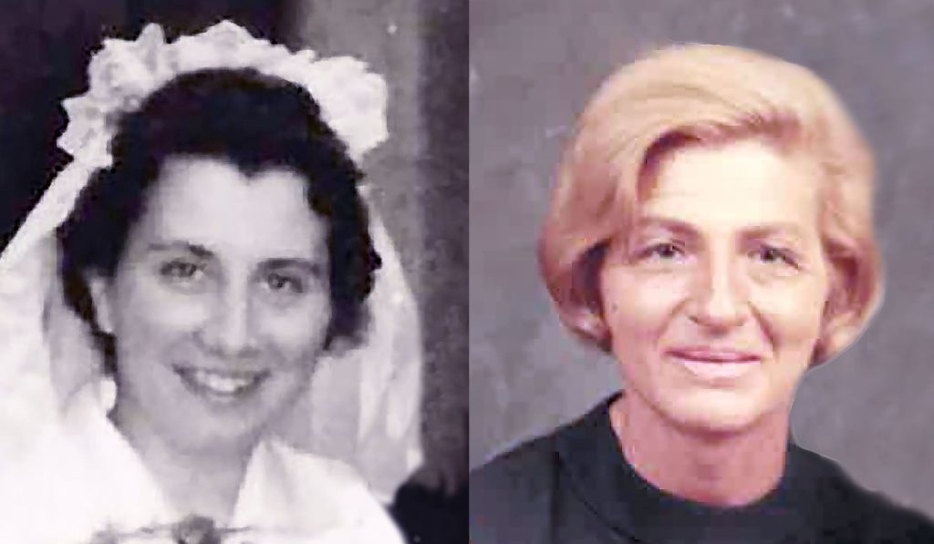 Combined vintage photos of two women