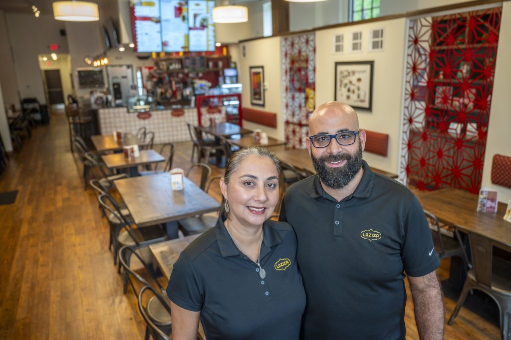 Owners in their downtown restaurant.