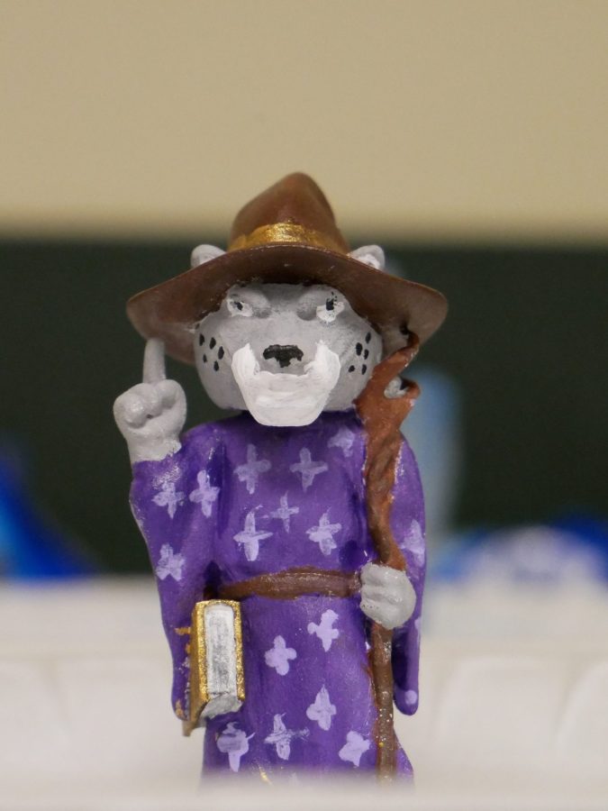 AU mascot Augustus minifigure painted as a warlock