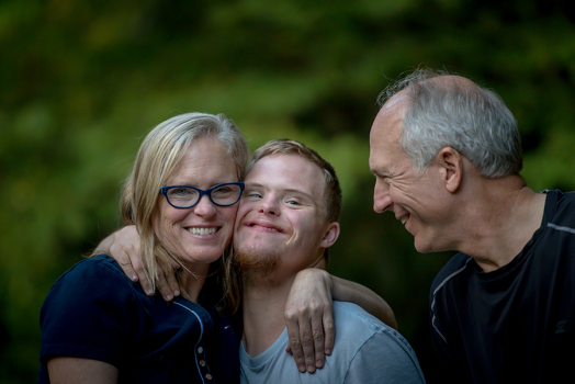 Parents with their son.