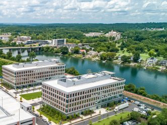 Two Cyber Buildings by the Savannah River.